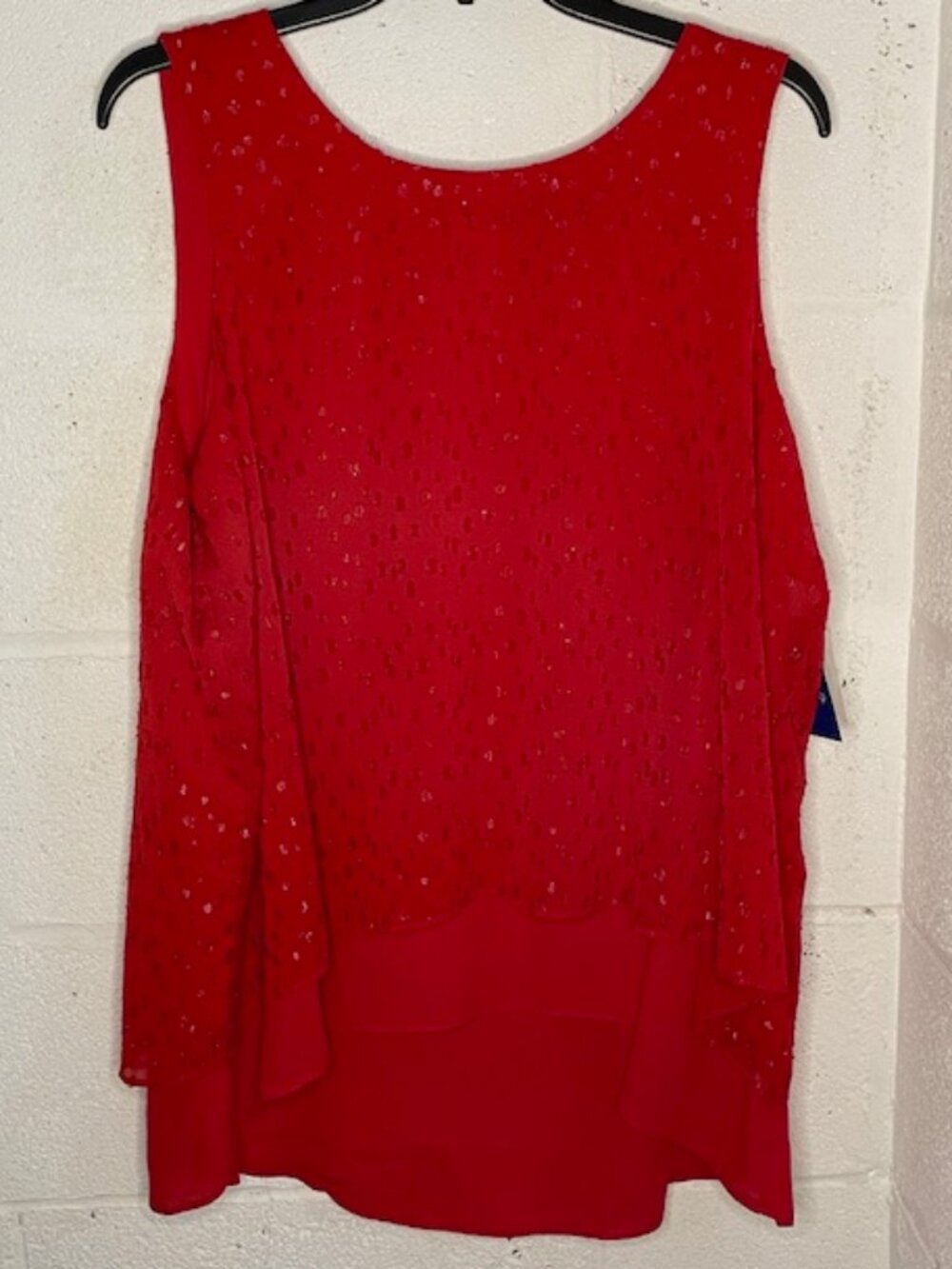 NWT Red Sparkle Sleeveless Blouse